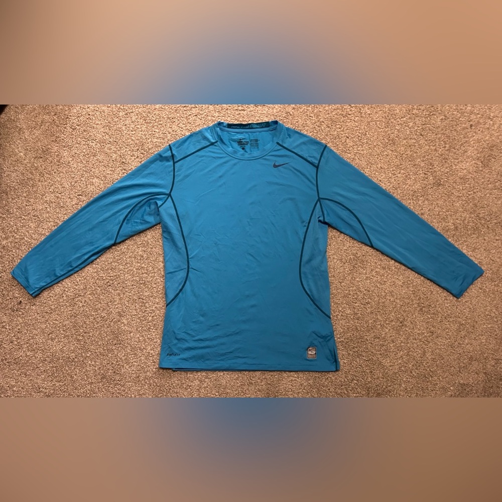 Nike Pro Combat Dri-Fit Men's Fitted Long Sleeve Compression SIZE: LARGE